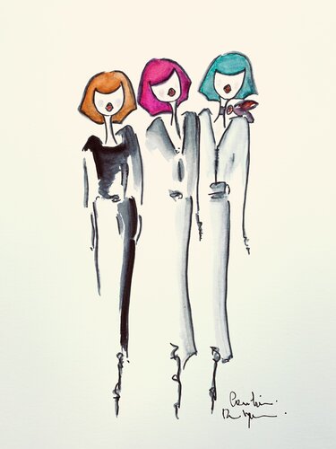 Les Petites Nanas du Crazy Horse par Caroline Montigneaux, Dessin en vente sur Singulart