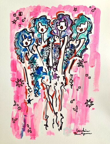 Bouquet de roses 2023 par Caroline Montigneaux, Peinture en vente sur Singulart