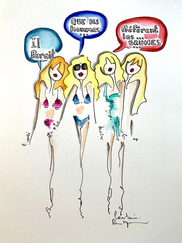 Blondinettes Vibes by Caroline Montigneaux, 소묘 for Sale on Singulart