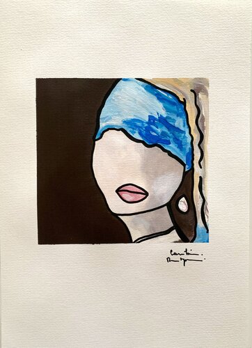 La Petite Nana à la perle di Caroline Montigneaux, Pittura in vendita su Singulart