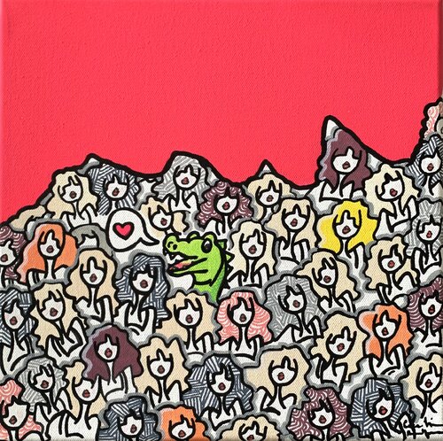 Pschiiit Croco de Caroline Montigneaux, Pintura a la venta en Singulart