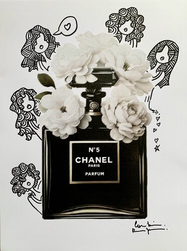 Black Chanel N*5 par Caroline Montigneaux, Dessin en vente sur Singulart