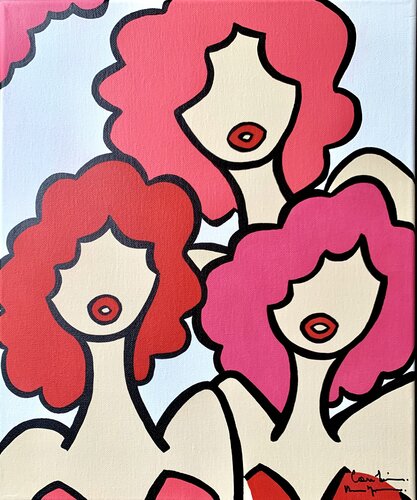 Pink Flower bombasses di Caroline Montigneaux, Pittura in vendita su Singulart