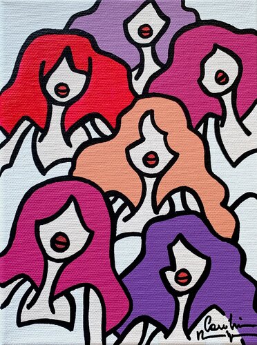 Purple kiss di Caroline Montigneaux, Pittura in vendita su Singulart