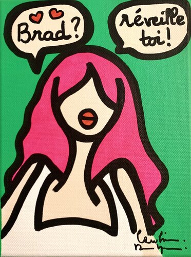 Brad Pitt by Caroline Montigneaux, Painting for Sale on Singulart