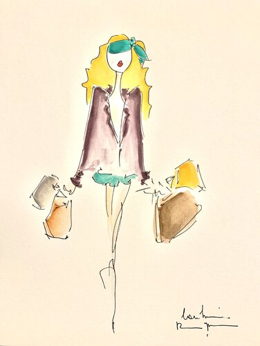Les Champs-Elysées by Caroline Montigneaux, Drawing for Sale on Singulart