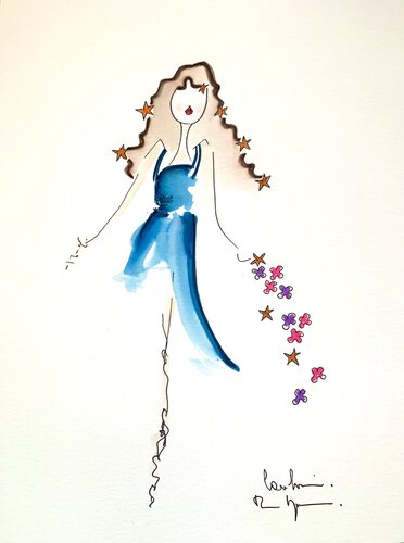Love you like a love song by Caroline Montigneaux, 소묘 for Sale on Singulart