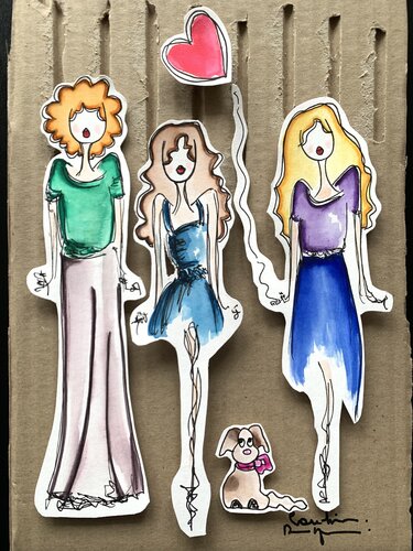 Love and carton by Caroline Montigneaux, Drawing for Sale on Singulart