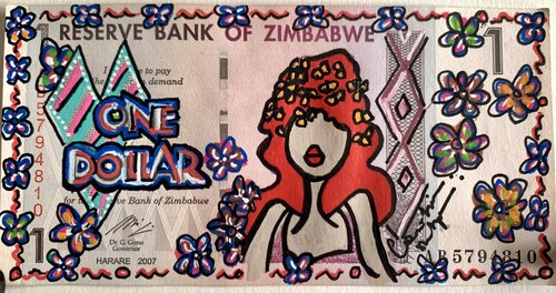 One dollar of Zimbabwe par Caroline Montigneaux, Peinture en vente sur Singulart