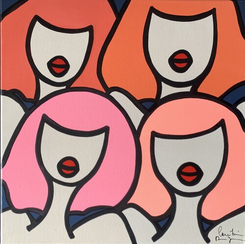 Pink Crazy Horse di Caroline Montigneaux, Pittura in vendita su Singulart