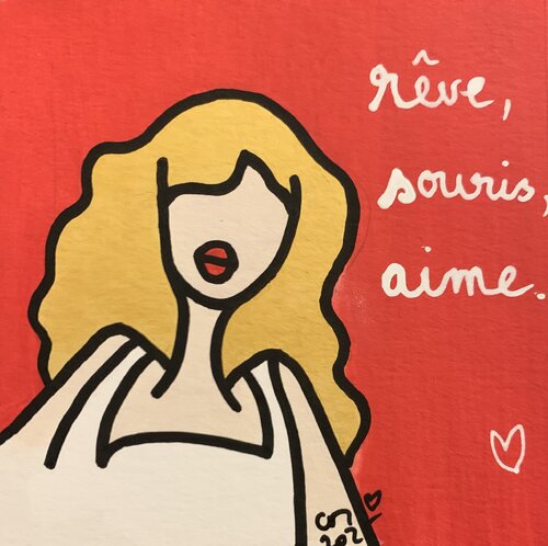 Mini Nana rêve van Caroline Montigneaux, Schilderij te koop op Singulart