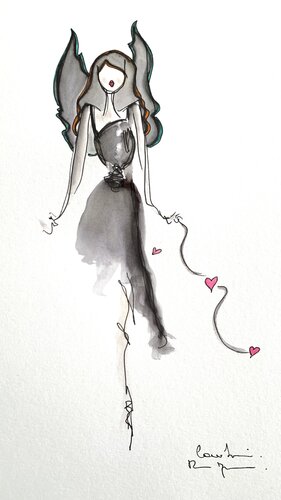C’est une belle journée van Caroline Montigneaux, Tekening te koop op Singulart
