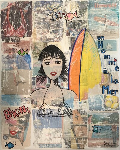 Bikinis by Caroline Montigneaux, 油畫 for Sale on Singulart