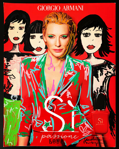 ELLE Cover Giorgio Armani de Caroline Montigneaux, Dibujo a la venta en Singulart