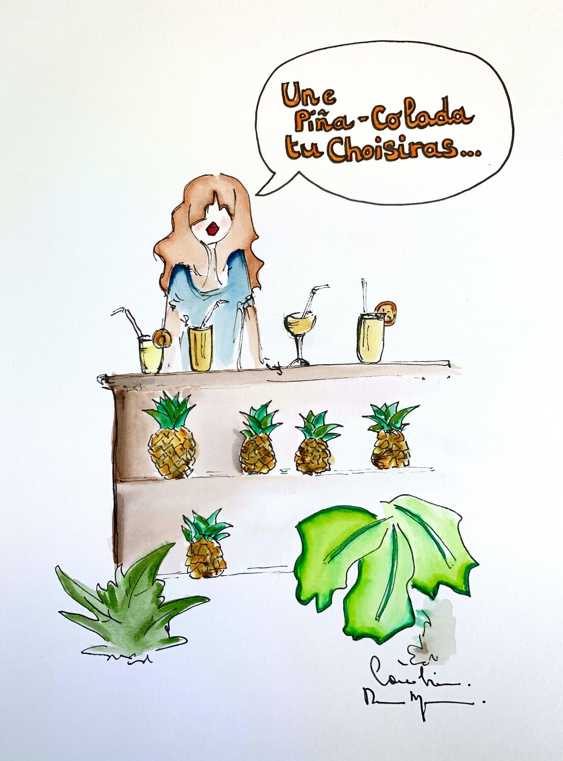 Piña Colada x Petite Nana Caroline Montigneaux Zeichnungen zu verkaufen