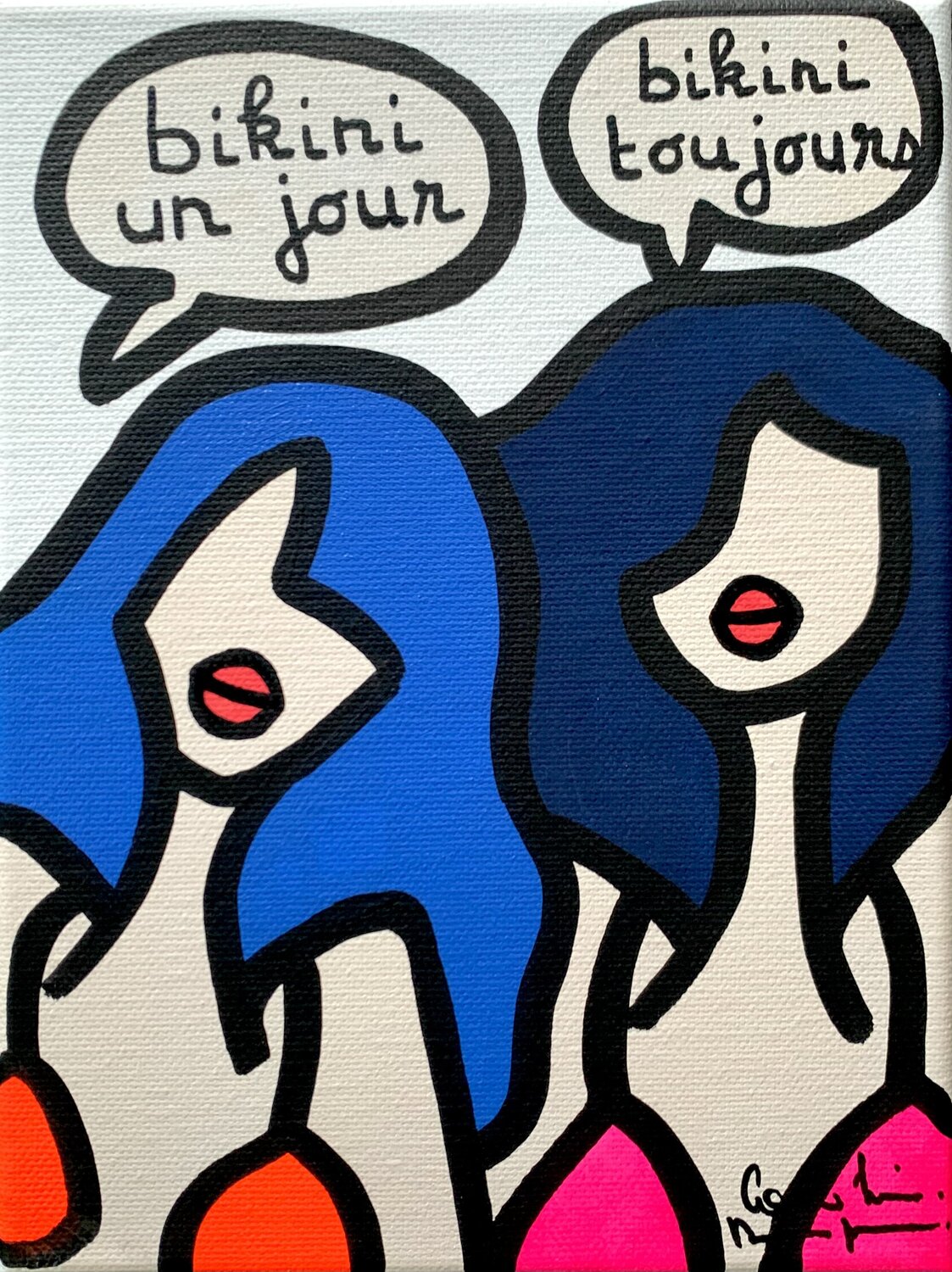Bikini un jour - bikini toujours Caroline Montigneaux Dipinto originale in vendita