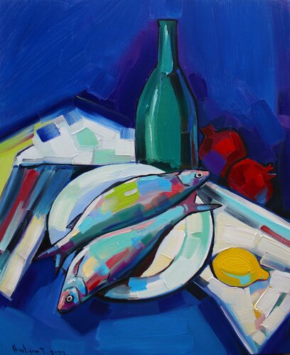 Still life with Fish by Tigran Avetyan, Painting for Sale on Singulart