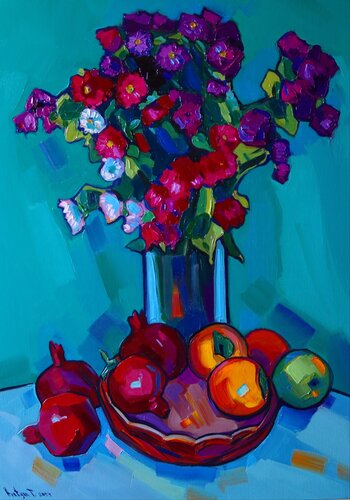 Still life with flowers di Tigran Avetyan, Pittura in vendita su Singulart