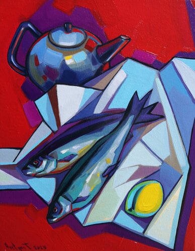 Still life with fish von Tigran Avetyan, Malerei kaufen auf Singulart