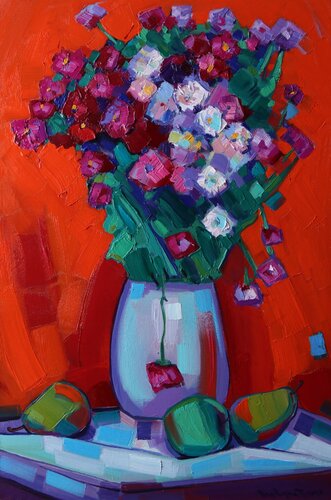 Still life with flowers van Tigran Avetyan, Schilderij te koop op Singulart