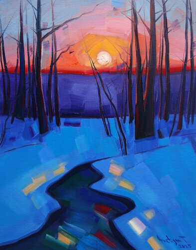 Winter evening by Tigran Avetyan, Painting for Sale on Singulart