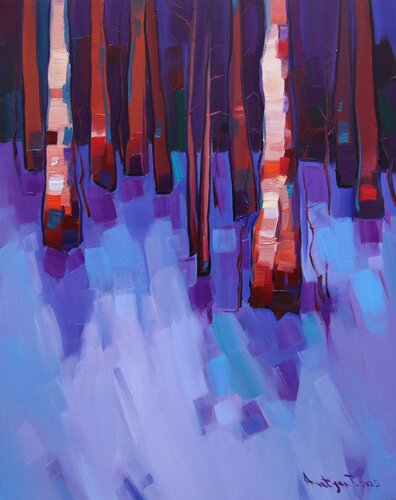 Winter trees van Tigran Avetyan, Schilderij te koop op Singulart