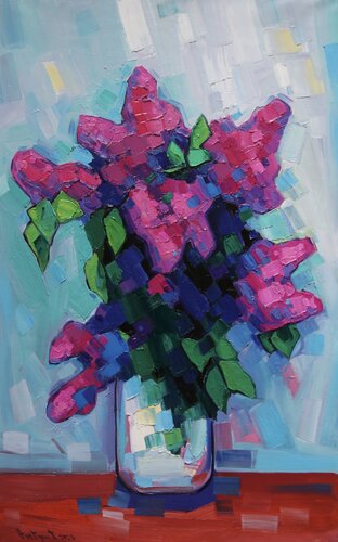 Lilac Flowers van Tigran Avetyan, Schilderij te koop op Singulart