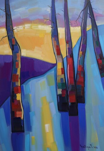 Evening trees by Tigran Avetyan, Painting for Sale on Singulart