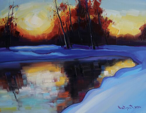 Winter morning van Tigran Avetyan, Schilderij te koop op Singulart