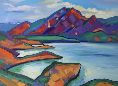 Azat reservoir by Tigran Avetyan, Painting for Sale on Singulart