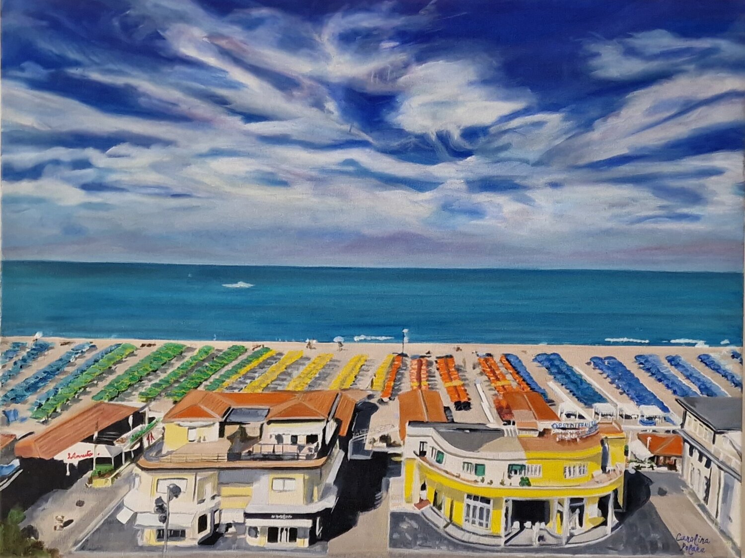 Viareggio, The Horizon Flag Carolina Polara Originalgemälde zu verkaufen