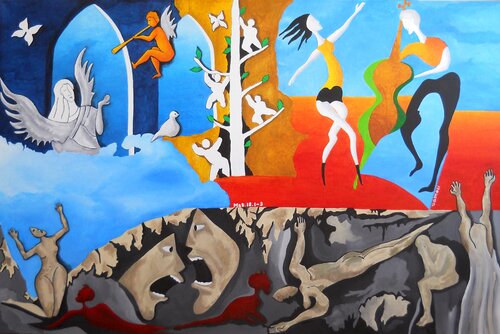 Gospel of Matthew 18. by Peter Vamosi, Painting for Sale on Singulart