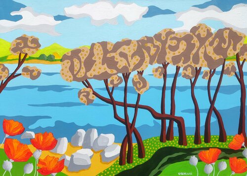 Romantic day at river by Peter Vamosi, Painting for Sale on Singulart