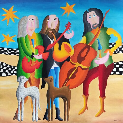 Wandering old stars di Peter Vamosi, Pittura in vendita su Singulart