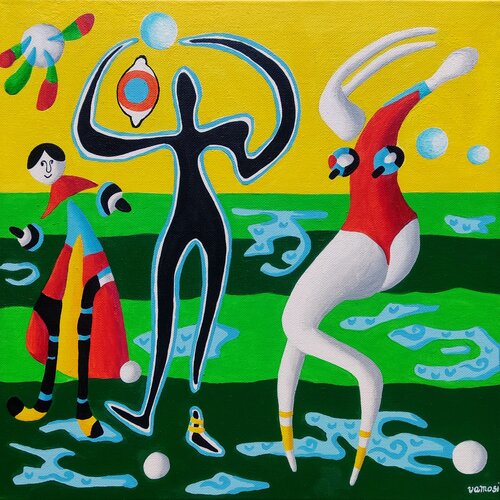 Happy family di Peter Vamosi, Pittura in vendita su Singulart