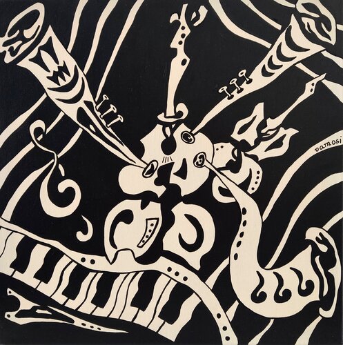 Crazy music 4. van Peter Vamosi, Schilderij te koop op Singulart