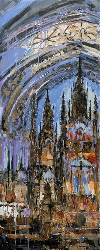 Interior of Notre Dame de Paris di Alexander Klemens, Pittura in vendita su Singulart