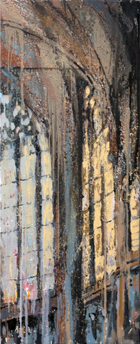 Interior of the temple. Windows from the old world. van Alexander Klemens, Schilderij te koop op Singulart