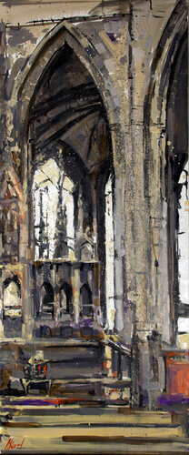 The interior of the Prague Church. Daytime setting. van Alexander Klemens, Schilderij te koop op Singulart