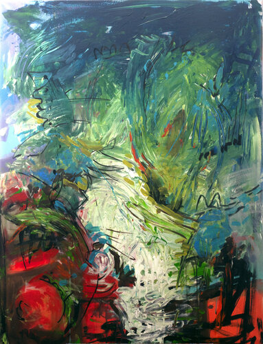 Marked Flight Paths of Various Insects on a Map of My Garden van Alexander Klemens, Schilderij te koop op Singulart