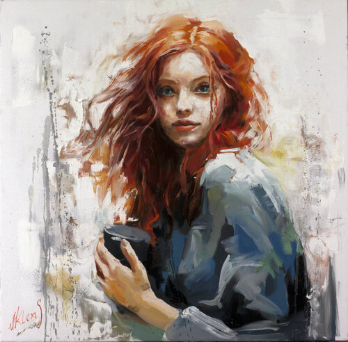 Just a nice conversation van Alexander Klemens, Schilderij te koop op Singulart