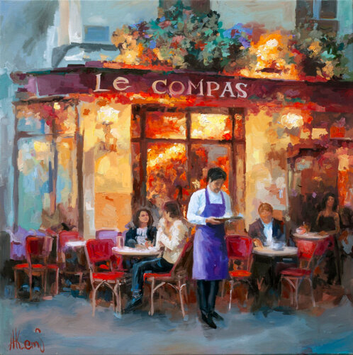 Evening Glow at Le Compas van Alexander Klemens, Schilderij te koop op Singulart