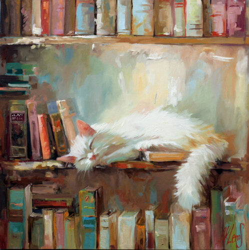 Sweet dream of the cat on the books Alexander Klemens