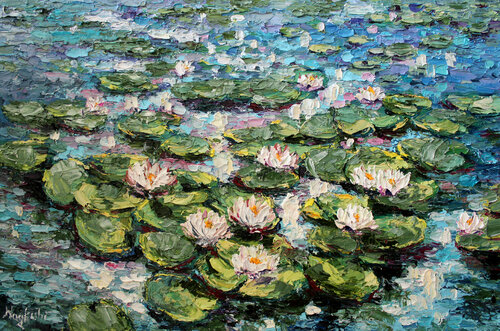 Water Lilies van Haykuhi Khachatryan, Schilderij te koop op Singulart