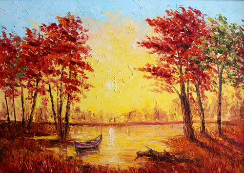 Autumn sunset van Haykuhi Khachatryan, Schilderij te koop op Singulart