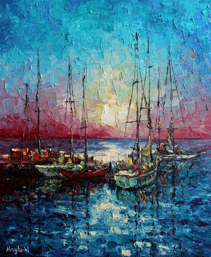 Boats van Haykuhi Khachatryan, Schilderij te koop op Singulart