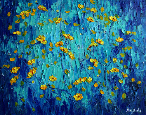 Blue meadow par Haykuhi Khachatryan, Peinture en vente sur Singulart