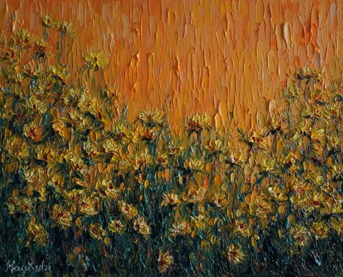 Yellow flowers par Haykuhi Khachatryan, Peinture en vente sur Singulart