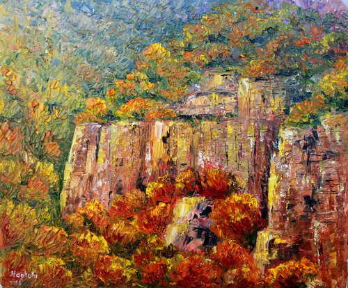 Autumn in a kloof van Haykuhi Khachatryan, Schilderij te koop op Singulart
