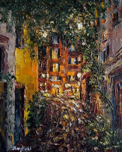 Night street in Rome par Haykuhi Khachatryan, Peinture en vente sur Singulart